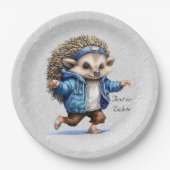 Happy Hedgehog Waterverf Papier Bord (Voorkant)