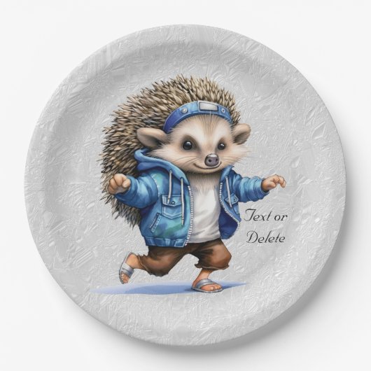 Happy Hedgehog Waterverf Papier Bord (Voorkant)