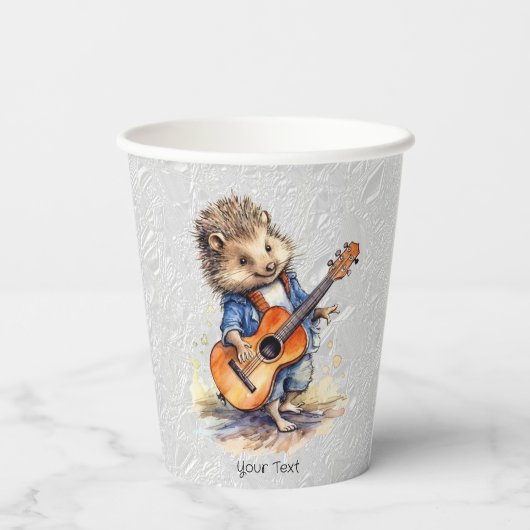 Happy Hedgehog Waterverf Papier Cups Papieren Bekers (Achterkant)