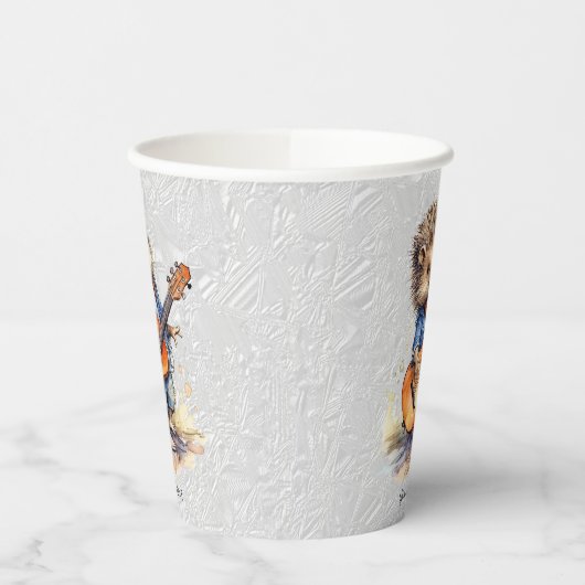 Happy Hedgehog Waterverf Papier Cups Papieren Bekers (Links)