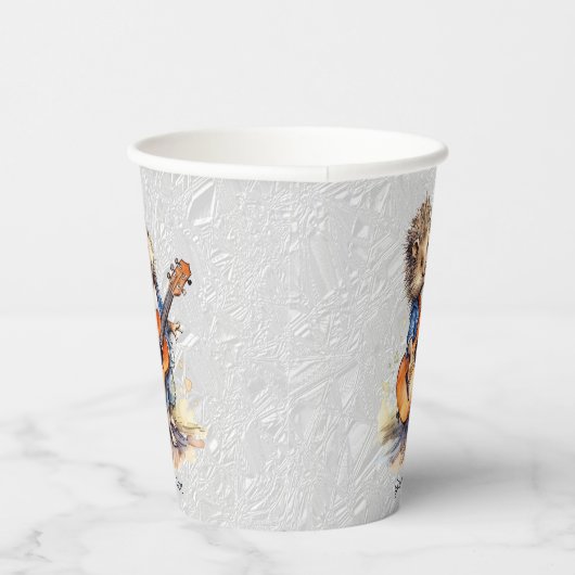 Happy Hedgehog Waterverf Papier Cups Papieren Bekers (Rechts)