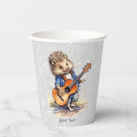 Happy Hedgehog Waterverf Papier Cups Papieren Bekers (Voorkant)