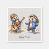 Happy Hedgehog Waterverf servetten (Voorkant)