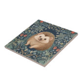 Happy Hedgehog William Morris style Floral Tegeltje (Zijkant)