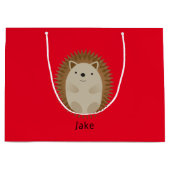 Happy Hedgel Large Gift Bag red Groot Cadeauzakje (Voorkant)