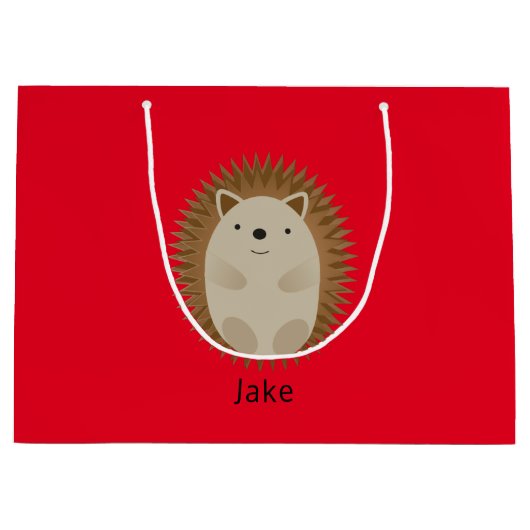 Happy Hedgel Large Gift Bag red Groot Cadeauzakje (Voorkant)