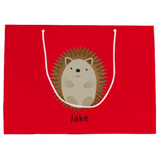 Happy Hedgel Large Gift Bag red Groot Cadeauzakje (Achterkant)