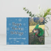 Happy Heeler Feestdagen 2 afbeeldingen Blauw Feestdagenkaart (Staand voorkant)