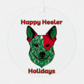 Happy Heeler Feestdagen Metalen Ornament (Voorkant)