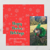 Happy Heeler Feestdagen rood en groen Feestdagenkaart (Voorkant / Achterkant)