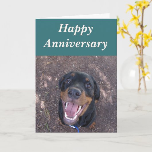 Happy Heidi Rottweiler Jubileum Kaart (Gele Bloem)