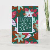Happy Heilige Dagen Modern Botanische Kerstmis Feestdagen Kaart (Voorkant)