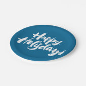 Happy Heilige Dagen Vakantie Holydays Blue Letteri Papieren Bordje (Gekanteld)
