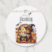 Happy Helloween Schattige Wizard Beer Bedankjes Labels (Voorkant)