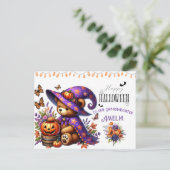 Happy Helloween Schattige Wizard Beer Feestdagenkaart (Staand voorkant)