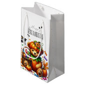 Happy Helloween Schattige Wizard Beer Klein Cadeauzakje (Voorkant Gekanteld)