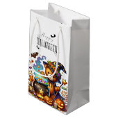 Happy Helloween Schattige Wizard Beer Klein Cadeauzakje (Achterkant Gekanteld)