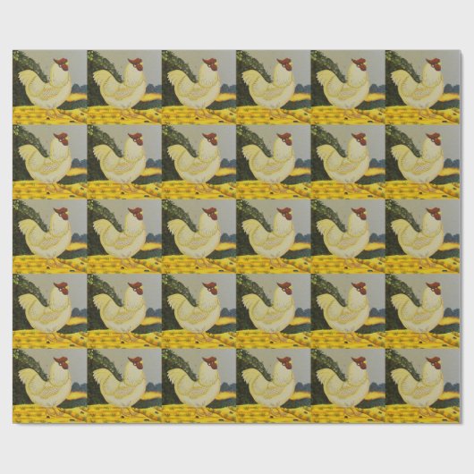 Happy Hen Chicken Painting Cadeaupapier (Vlak)