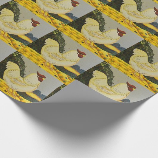 Happy Hen Chicken Painting Cadeaupapier (Hoek)