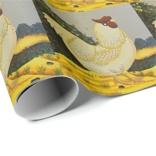 Happy Hen Chicken Painting Cadeaupapier (Rol Hoek)