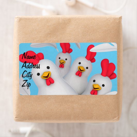 Happy hen clipart etiket (Insitu)