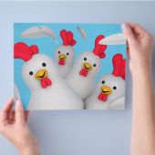 Happy hen clipart flyer (Hand)