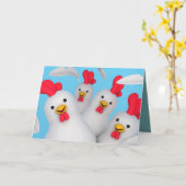 Happy hen clipart kaart (Gele Bloem)