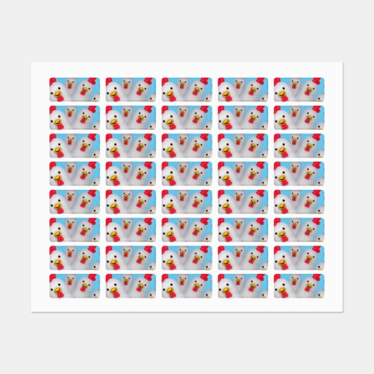 Happy hen clipart labels (Vel)