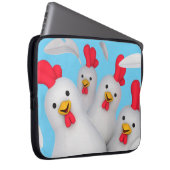 Happy hen clipart laptop sleeve (Voorkant Rechts)
