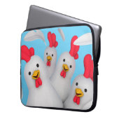 Happy hen clipart laptop sleeve (Voorkant Links)