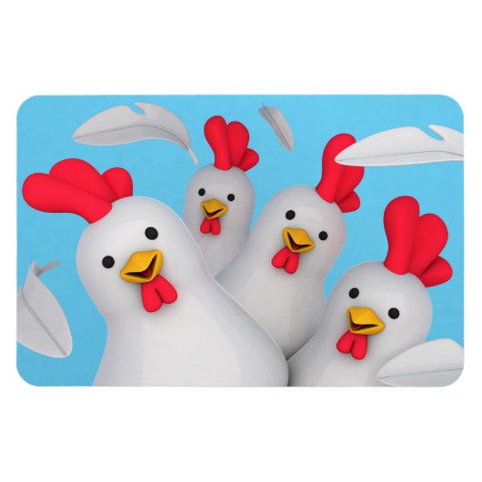 Happy hen clipart magneet (Horizontaal)