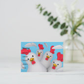 Happy hen clipart visitekaartje (Staand voorkant)