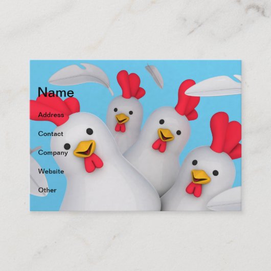 Happy hen clipart visitekaartje (Voorkant)
