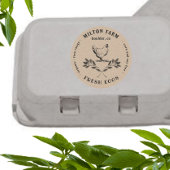 Happy Hens Laurel Tak Ei Karton Ronde Sticker