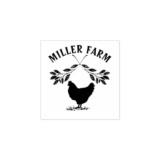 Happy Hens Laurel Tak Monogram Ei Stempel (Afrduk)