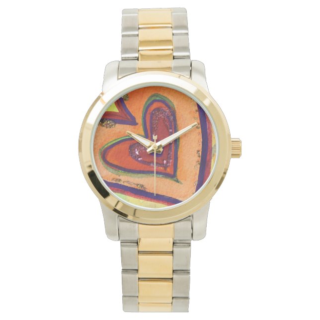 Happy Heour Colorful Art Custom Watch Design Horloge (Voorkant)