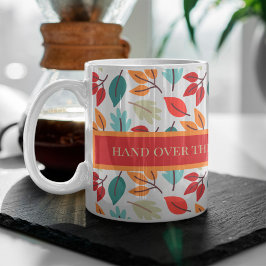 Happy Herfst Autumn gepersonaliseerd bladeren patr Koffiemok