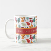 Happy Herfst Autumn gepersonaliseerd bladeren patr Koffiemok (Links)