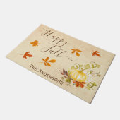 Happy Herfst | Autumn Leaves en Pumpkin Deurmat (Schuin)