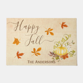 Happy Herfst | Autumn Leaves en Pumpkin Deurmat