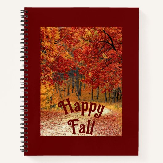 Happy Herfst Autumn Road Notitieboek (Voorkant)