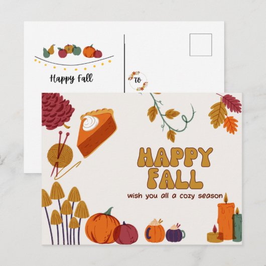 Happy Herfst Briefkaart (Voorkant / Achterkant)