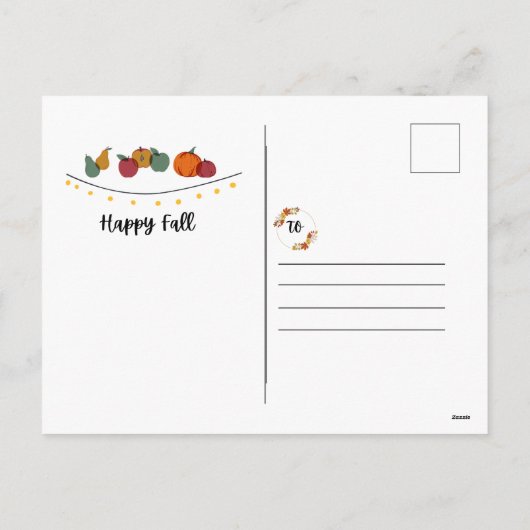 Happy Herfst Briefkaart (Achterkant)
