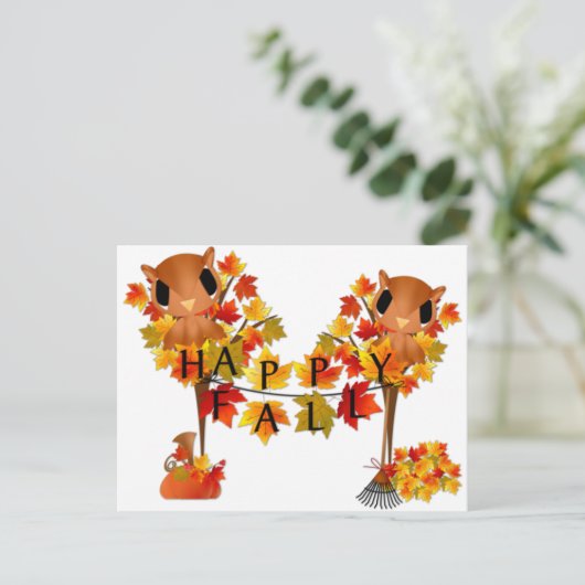 Happy Herfst Briefkaart (Staand voorkant)