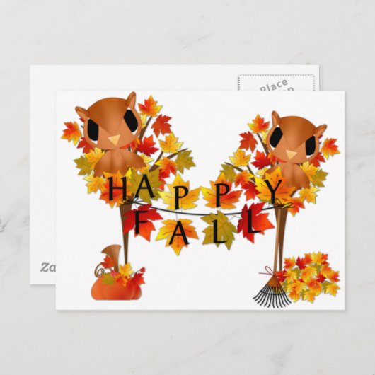 Happy Herfst Briefkaart (Voorkant / Achterkant)