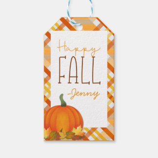 Happy Herfst Cadeft Label voor Thanksgiving Cadeaulabel