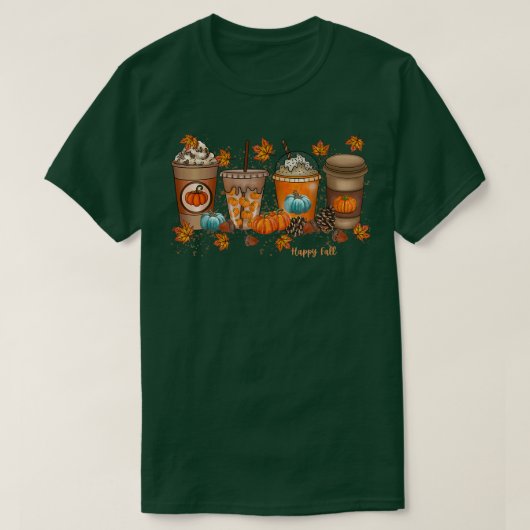 Happy Herfst Coffee T-shirt (Design voorkant)