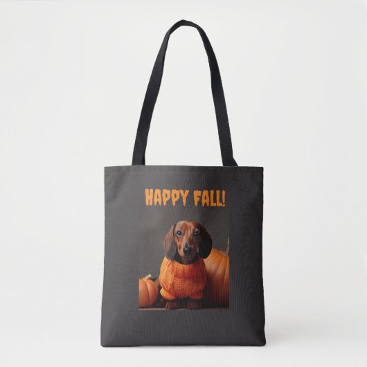 Happy Herfst Dachshund Canvas tas (Voorkant)