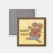 Happy Herfst Eekhoornmagneet Magneet (Voorkant / Achterkant)