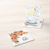 Happy Herfst Flower Blooms Kartonnen Onderzetters (Insitu)